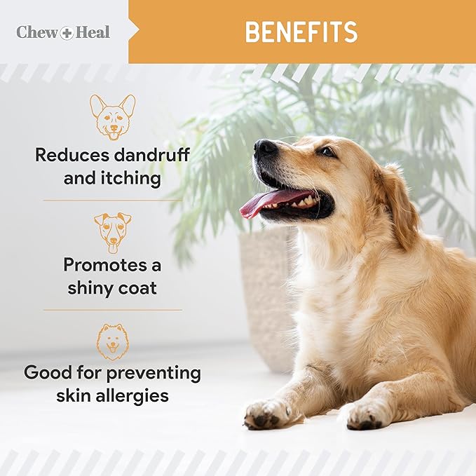 Wild Caught Omega 3 Fish Oil for Dogs -360 Softgel Capsules for Healthy Skin and Coat -Large 1000mg Dog Fish Oil Pills for Shedding, Dry Itching Skin -Pet Omega Salmon Supplement (2 Packs of 180)