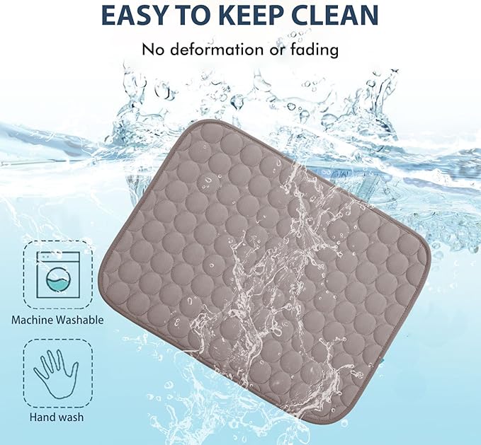 MICROCOSMOS Summer Cooling Mat & Sleeping Pad- Water Absorption Top, Easy Carry, EZ Clean, Materials Safe. Keep Cooling for Pets, Kids and Adults.(Brown, 40" x 28")