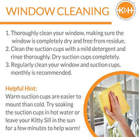 K&H Pet Products EZ Mount Bolster Cat Window Perch for Large Cats, Sturdy Kitty Window Hammock Bed, Steel Frame, Sturdy Suction Cups, Washable Shelf Covers, Foldable - Fits 27"W X 23"H Glass Spaces