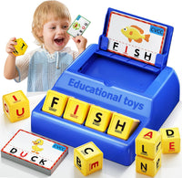 Montessori Matching Letter Game Toys for 3 4 5 Year Old Boy Girl - Big Size-Blue