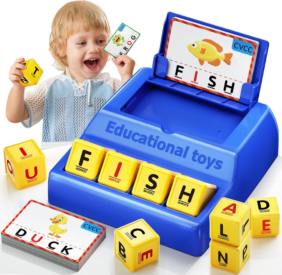 Montessori Matching Letter Game Toys for 3 4 5 Year Old Boy Girl - Big Size-Blue