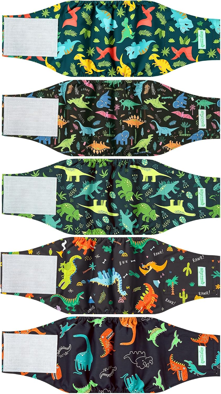 wegreeco Small Dog Diapers Male - Dinosaurs Park / Large / 5