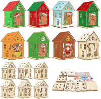 Fennoral 7 pack wooden 3D pumpkin house craft kit for kids Halloween decorating - view 6