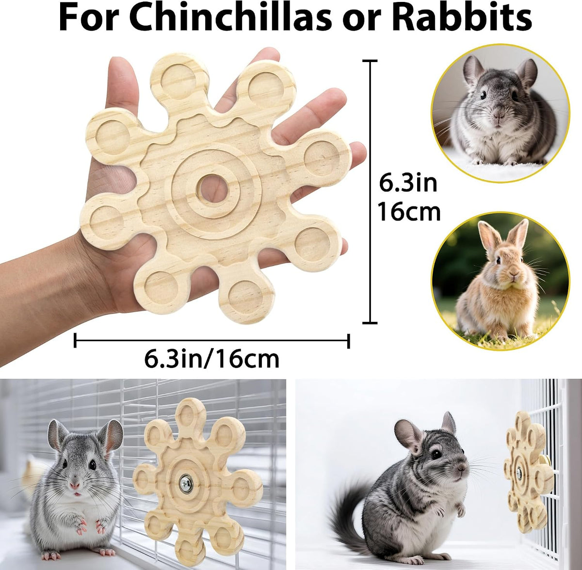 2Pcs Rotating Chinchilla Chew Toys - 1pc / Small - image 2