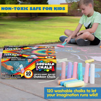 JOYIN 120 PCS Sidewalk Chalks for Kids Giant Box Non-toxic Jumbo - 120 - image 4
