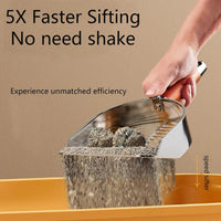 DHXYZZB Cat Litter Scoop 304 Stainless Steel Litter Shovel - Silver / Round-slot - image 3