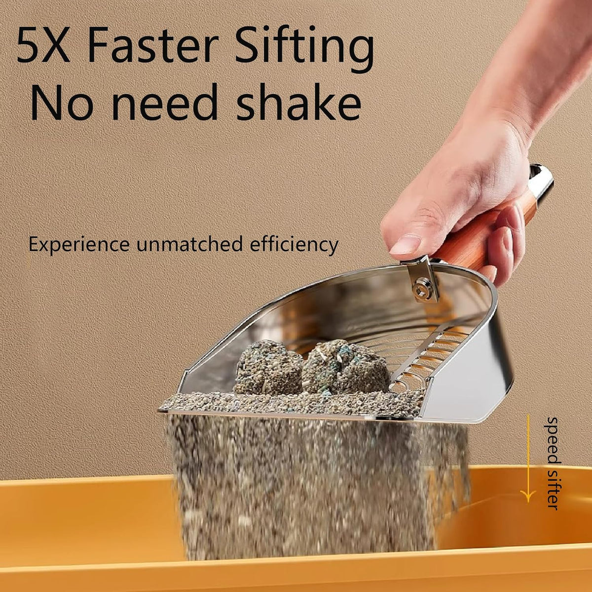 DHXYZZB Cat Litter Scoop 304 Stainless Steel Litter Shovel - Silver / Round-slot - image 3
