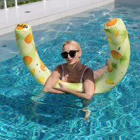 WERNNSAI 2 pack inflatable pool noodles, pink flamingo and yellow pineapple designs - view 3