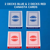 GSE canasta cards, 6-deck blue set with printed point values - view 28
