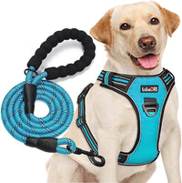 tobeDRI No Pull Dog Harness Adjustable Reflective Oxford Easy Control - Blue / Large