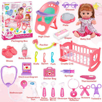 Baby Doll Toys Set, 24PCS Dolls Care Toy Playset for Girls 3-8 Pretend Play – Fun for Kids & Family - 24 Pcs - image 2