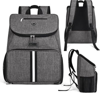 BAGLHER丨Dog Travel Bag, Airline Approved Pet Supplies Backpack, Dog Travel Backpack Accessories Set with 2 Silicone Collapsible Bowls and 2 Food Baskets, Gray