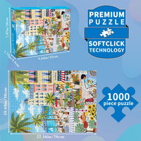 1000 Piece Jigsaw Puzzle, French Riviera Flower Market - Seaside Flower Market - image 2
