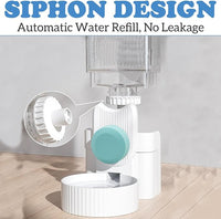 kathson Rabbit Gravity Auto Feeder Set 35oz Hanging Automatic Food Water Dispenser Cage Automatic Feeder Set for Rabbit Chinchilla Guinea Pig Hedgehog Ferret Kitty Puppy (Blue)