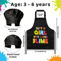 4Pcs Kids Apron and Chef Hat Set Gift for Girls Boys - Slime - image 2