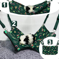 Ferret Rat Hammock Tent Hanging Tunnel Cage Accessories Set for Small - Christmas Green - image 4