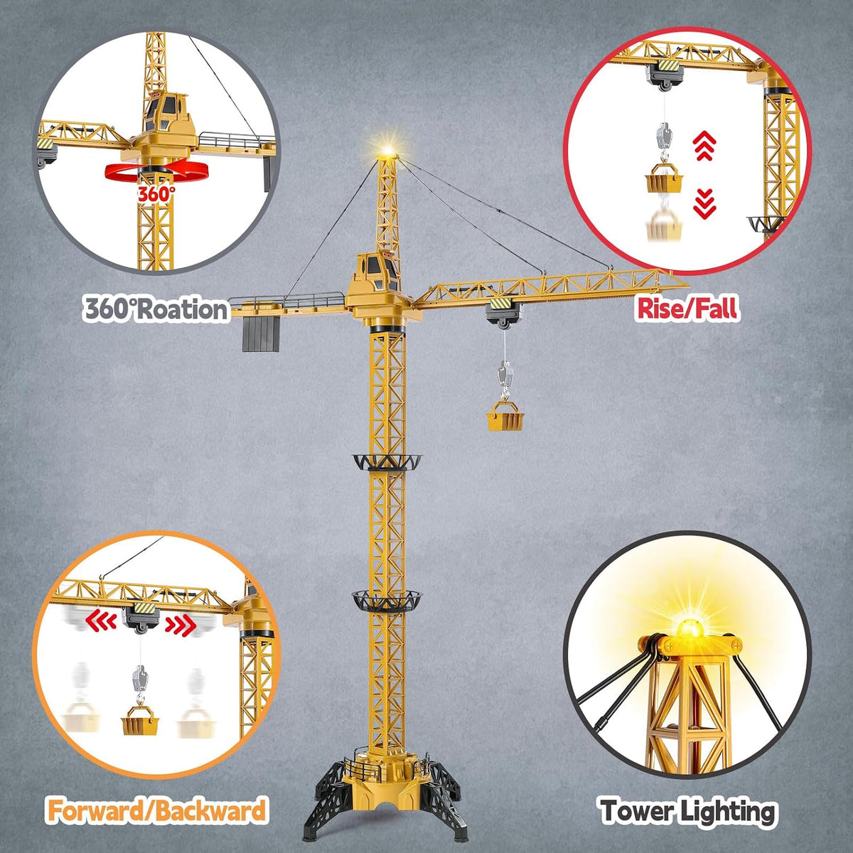 Mini Tudou Remote Control Tower Crane Toy 50in 6 Channel – Fun for Kids & Family - image 2