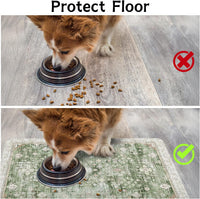Pet Food Mats for Floor, Absorbent Dog Mat for Food and Water Dispenser Mat, Dog Food Mat Quick Dry - Green / 20"L x 12"W - image 3