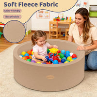 HARBOLLE 35.4" Soft Fleece Ball Pit for Toddlers - Brown - image 2