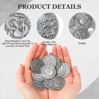 Misdary memento mori challenge coins in classic style copper finish with medallion box - view 16