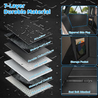 URPOWER PU Leather Back Seat Extender for Dogs – Hard Bottom Dog Car Seat Cover Holds 400 lbs, Anti-Scratch & Waterproof Dog Hammock for Full Size SUVs & Trucks, Dogs Car Bed Pet Backseat Protector