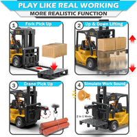 1:24 RC Forklift Toy for Kids - Yellow / 1:24 Scale with Trailer (18.5×4×6.3 inch) - image 4