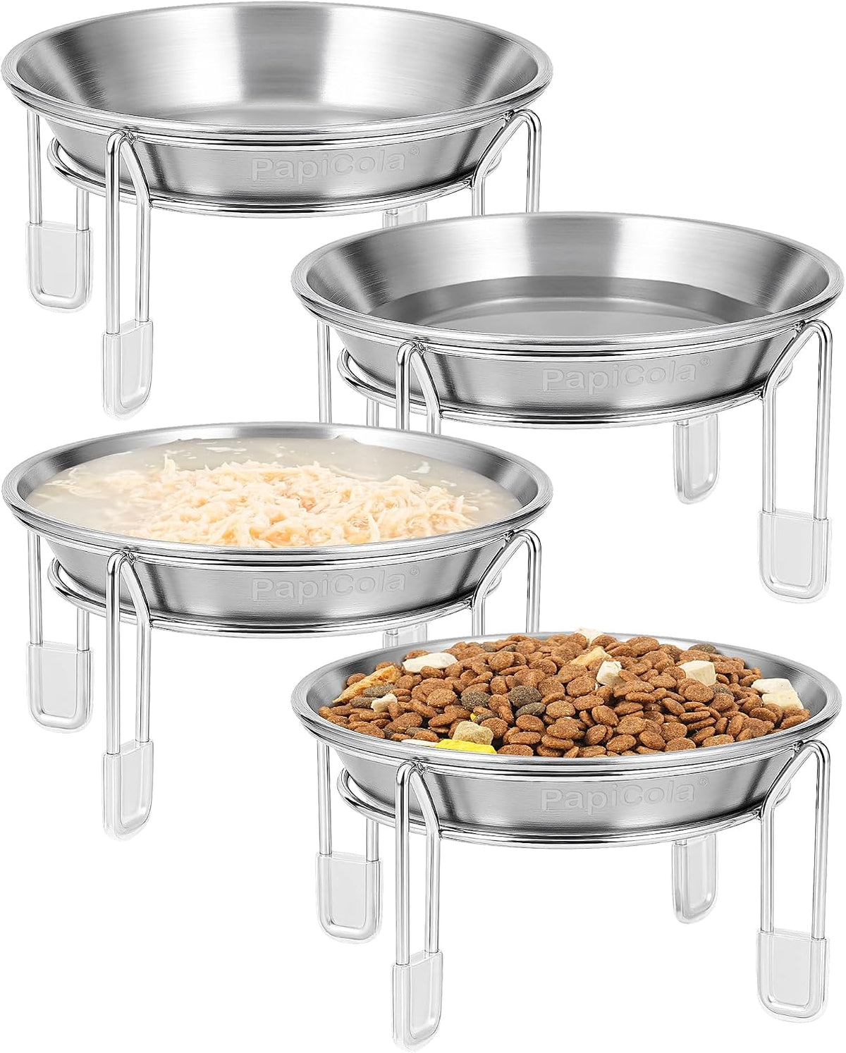 Elevated cat Bowl 2PC, 6.3" Wide Raised Cat Bowl – Essentials for Cats - 4PC