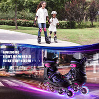 2PM SPORTS Adjustable Inline Skates for Kids, Youth and Adults - Violet & Magenta / Medium - Big Kid (13.5C-4 US) - image 3