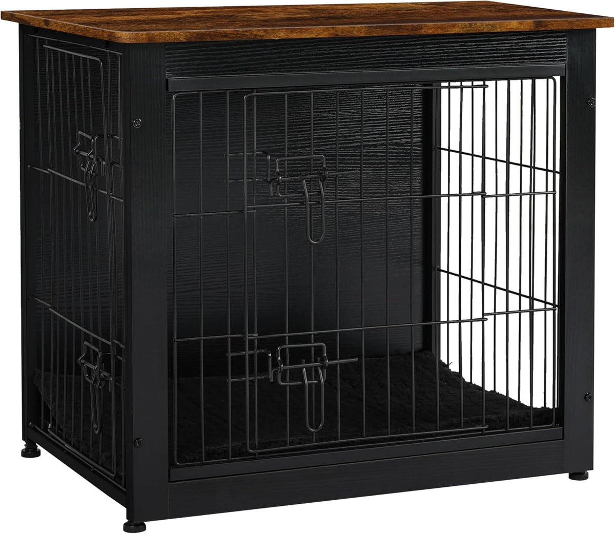 27" Dog Crate Furniture, Dog Kennel Indoor - Black+Rustic Brown / 27.2"L x 20.1"W x 23.6"H