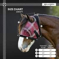 Kensington UV Fly Mask with Fleece Trim - Protective Mask with Dual Ear Opening Size: XXL Color: 2019-Imperial Jade