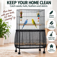 Bird Cage Net Cover Seed Catcher - Black / 78.7 x 15 Inch/ 200 x 37 cm - image 3