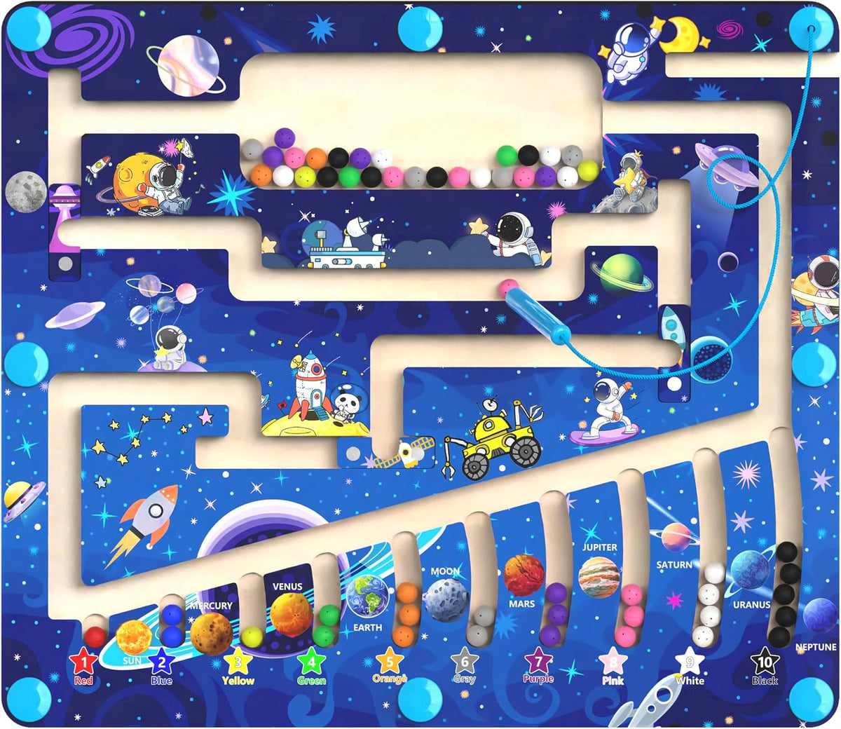 MTYOKILN Magnetic Color & Number Maze - Space