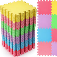 Nuanchu 60 PCS Kids Foam Puzzle Mat, Cream - Colorful