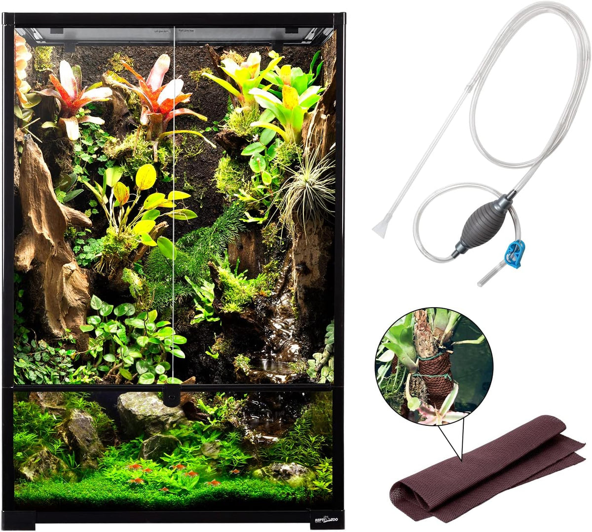 REPTIZOO 84 Gallon Large Reptile Terrarium Extra-Long 60" x 18" x 18" - 24"x18"x 36"