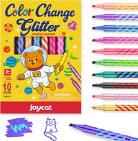 JoyCat 10 Color Changing Markers for Kids Ages 4-8 - Glitter Color Changing Markers