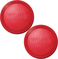 KONG Flyer, Natural Rubber Flying Disc Fetch Toy - Small (Pack of 2)