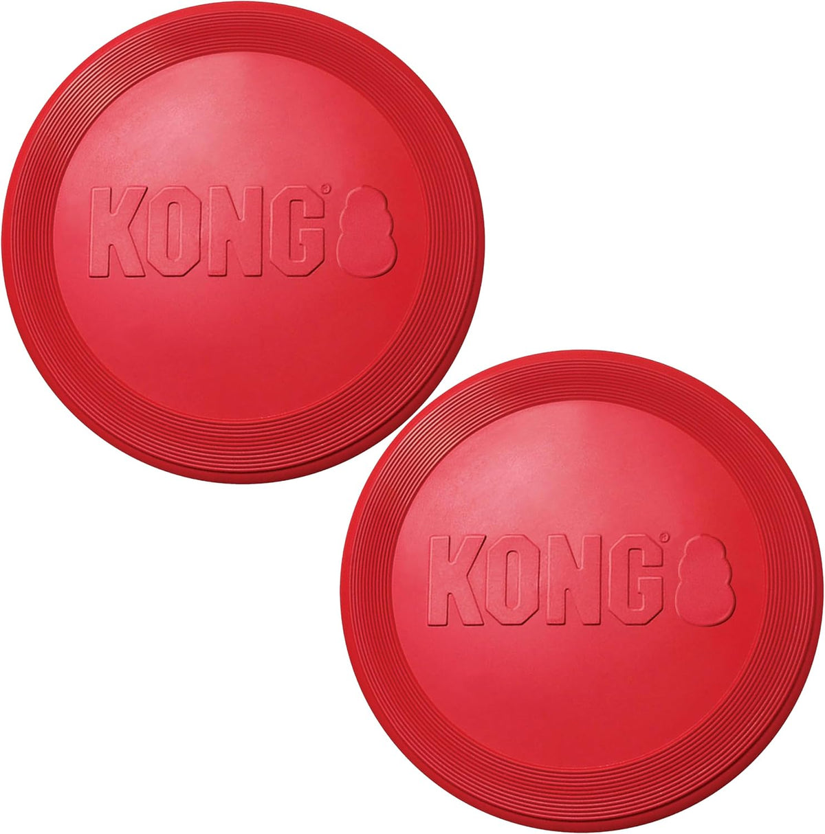 KONG Flyer, Natural Rubber Flying Disc Fetch Toy - Small (Pack of 2)