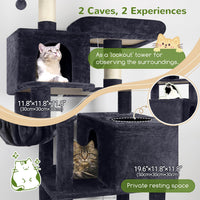Globlazer Extra Tall Cat Tree Tower for Indoor Cats, F76 - Dark Grey / 76 inch - image 2