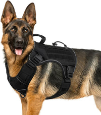 Tactical Dog Harness for Large Dogs - Black / X-Large: 70-120 lbs (Chest:29-39",Neck:21-26")