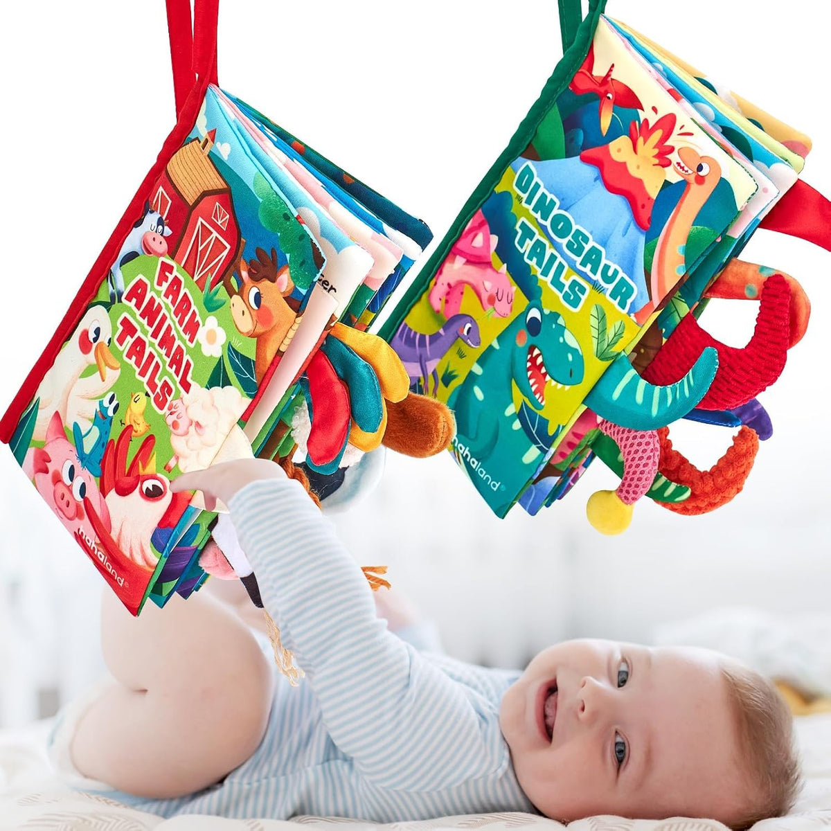 hahaland Crinkle Books for Babies 2-Pack - 2 Pack-Farm & Dino
