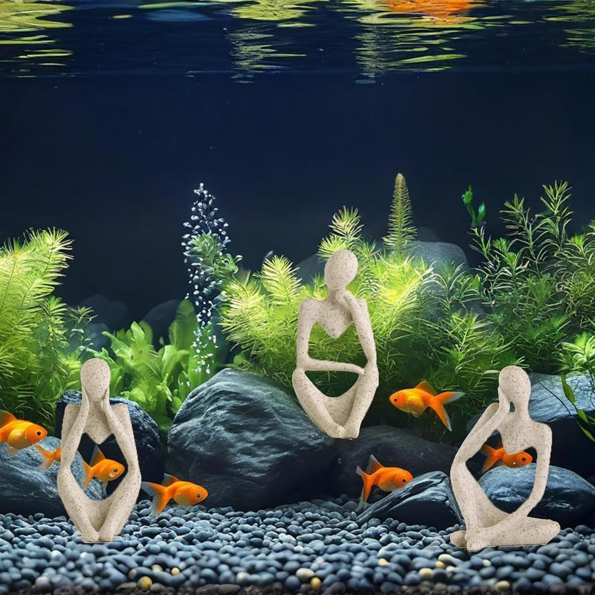 Minimalist Thinker Statue, Fish Tank Decor - 3 Pcs Thinker Statue - image 2