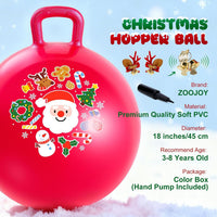 ZOOJOY Hopper Ball, Hopping Toys for Kids - Age:3-8(18''/45cm) / Red Christmas - image 2