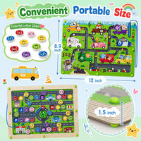 2 in 1 Magnetic Color and Number Maze Double-Sided ABC Alphabet - One Size / Car - image 4