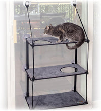 K&H Cat Window Perch, EZ Mount Double Stack Kitty Sill For Large Cats, Gray – Essentials for Cats - 23 X 12 Inches / Triple Stack