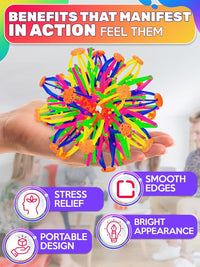 DIMROM expandable breathing ball sphere in bright colors opened to full size - view 4