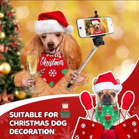Preboun 100 Pieces Christmas Dog Bandanas Bulk Xmas Holiday Bandanas for Dogs Xmas Green and Red Kerchief Set for Christmas Puppy Small to Large Pets Costume Accessories