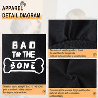Discover Cozy Cotton Canine Wear: Soft, Lightweight - XXS-(1~3lb) | Chest(~11.8") / Black-Bad bone - image 3