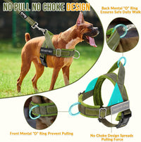 SlowTon No Pull Dog Harness and Leash Set, Heavy Duty - Green / Large - image 2