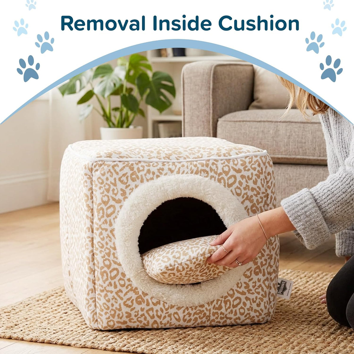 Cat Pet Bed Cave - Indoor Enclosed Covered Cavern/House for Cats Kittens and Small Pets - image 4