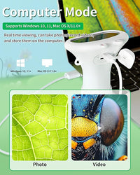 Microscope for Kids, Educational Science Kit Toys Portable Handheld Magnifying Glass, Macro Fixed Focus Digital Kid Microscopes Up to 1000x Magnification,4X Zoom, Interactive Learning, Ages 3+